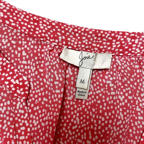 Joie Silk Polka Dot Sleeveless Blouse Pink White Women’s Medium - Picture 8 of 9